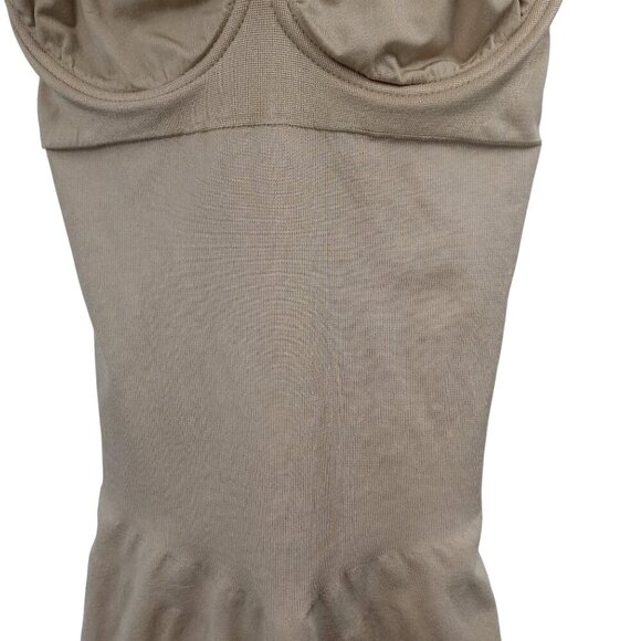 Spanx One Piece Dress Removable Underwire Beige Shaper Shapewear Size L Skirt - Picture 3 of 9